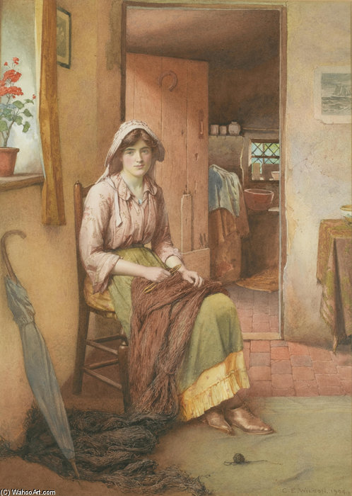 Order Art Reproductions The Fisherman`s Wife by Charles Edward Wilson (1854-1941, United Kingdom) | ArtsDot.com