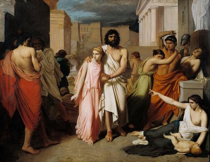 Order Oil Painting Replica Oedipus And Antigone by Charles François Jalabert (1819-1901, France) | ArtsDot.com