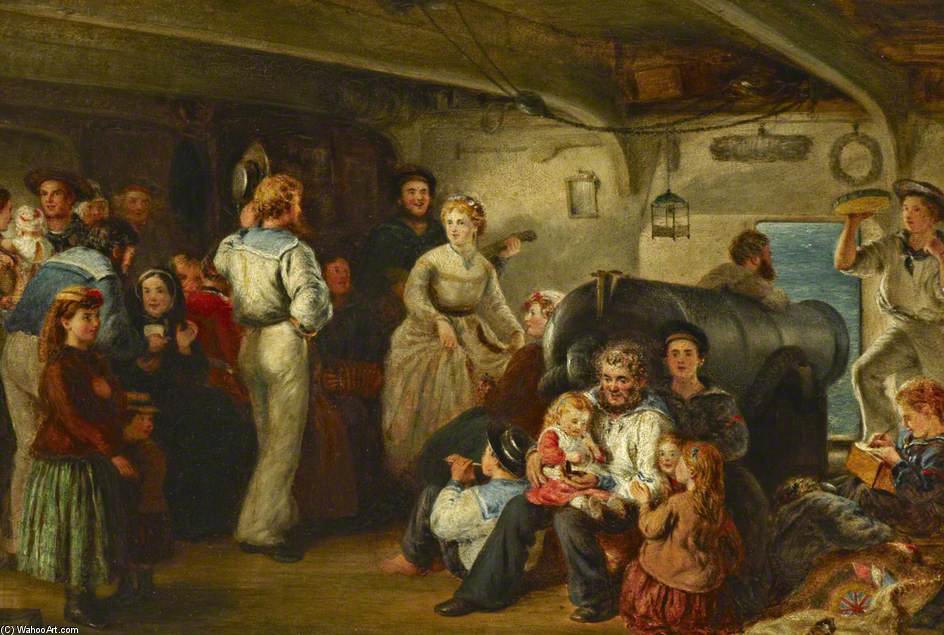 Order Oil Painting Replica A Scene Between Decks by Charles Hunt (1809-1893, Switzerland) | ArtsDot.com
