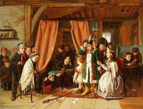 Order Art Reproductions The Play Scene In Hamlet by Charles Hunt (1809-1893, Switzerland) | ArtsDot.com