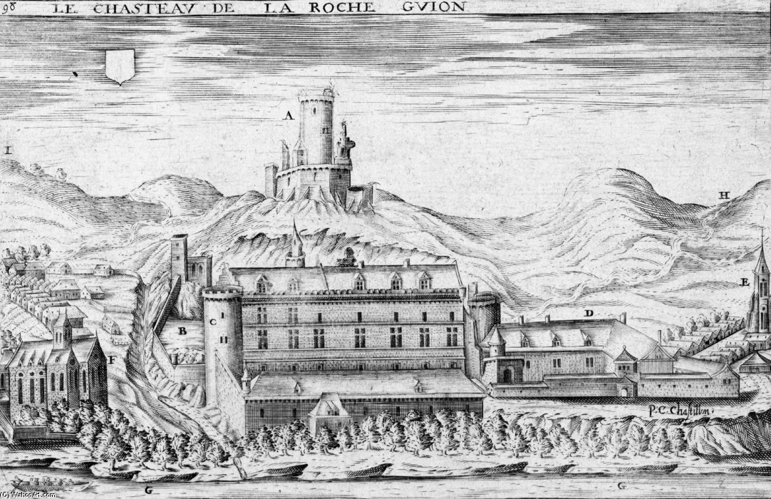 Buy Museum Art Reproductions Stich Mit Einer Ansicht Des Schlosses La Roche-guyon by Claude Chastillon (1559-1616, France) | ArtsDot.com