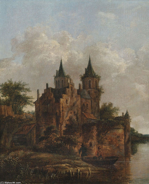 Order Oil Painting Replica Altes Wasserschloss by Cornelis Gerritsz Decker (1615-1678, Netherlands) | ArtsDot.com