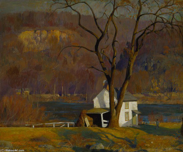 Buy Museum Art Reproductions Fisherman`s Hut by Daniel Garber (Inspired By) (1880-1958, United States) | ArtsDot.com