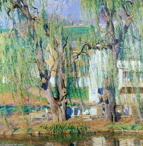 Buy Museum Art Reproductions Old Willows Springtime by Daniel Garber (Inspired By) (1880-1958, United States) | ArtsDot.com