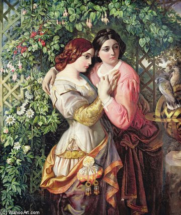 Order Art Reproductions Rosalind And Celia by Daniel Maclise (1806-1870, Ireland) | ArtsDot.com