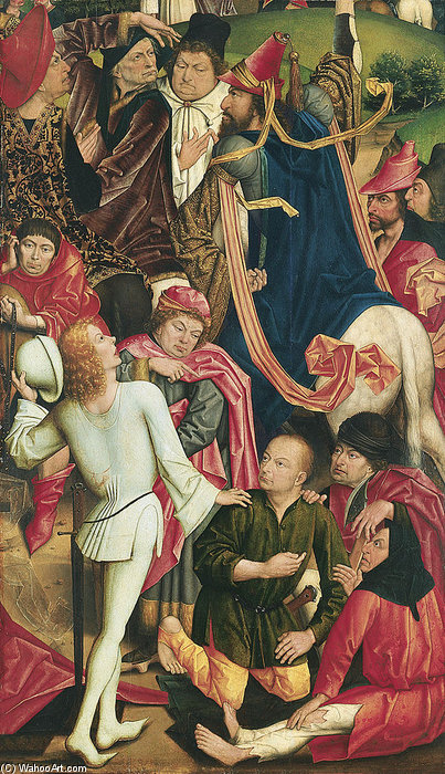 Buy Museum Art Reproductions Knights And Soldiers Playing Dice For Christ`s Robe by Derick Baegert (1440-1515, Germany) | ArtsDot.com