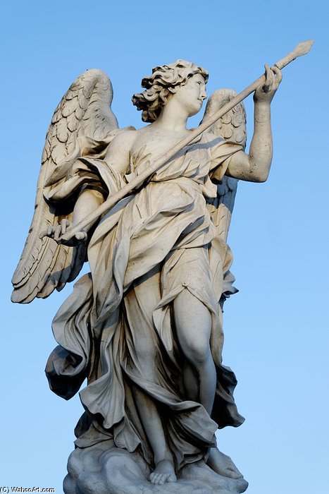 Order Artwork Replica Angel Bearing A Lance by Domenico Guidi (1625-1701, Italy) | ArtsDot.com