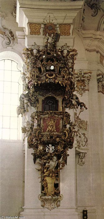 Order Art Reproductions Pulpit by Dominikus Zimmermann (1685-1766, Germany) | ArtsDot.com