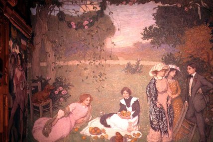 Order Paintings Reproductions Lunch On The Grass by Fernand Edmond Jean Marie Khnopff (1858-1921, Belgium) | ArtsDot.com