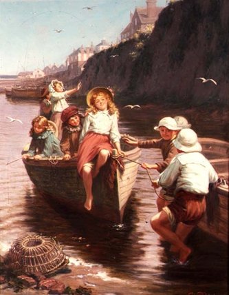 Order Art Reproductions The Boating Party by Edwin Thomas Roberts (1840-1917, United Kingdom) | ArtsDot.com