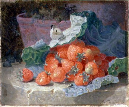 Order Paintings Reproductions Strawberries In A Cabbage Leaf by Eloise Harriet Stannard (1829-1915, United Kingdom) | ArtsDot.com