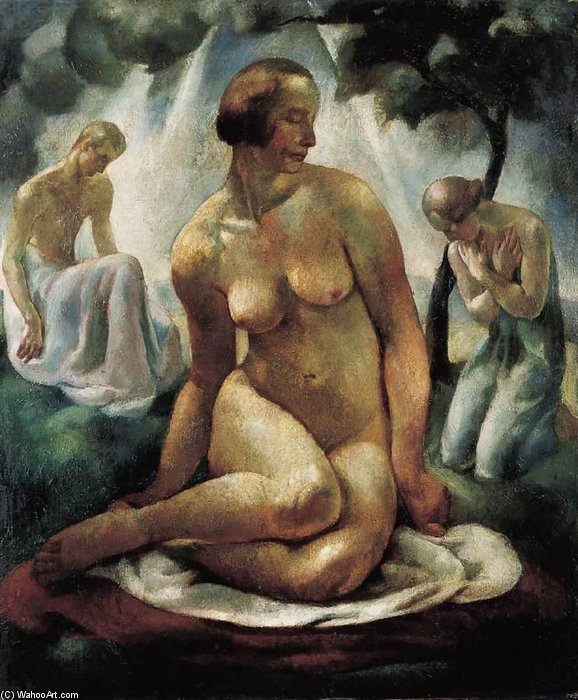 Order Paintings Reproductions Worship by Erzsebet Korb (1899-1925, Hungary) | ArtsDot.com