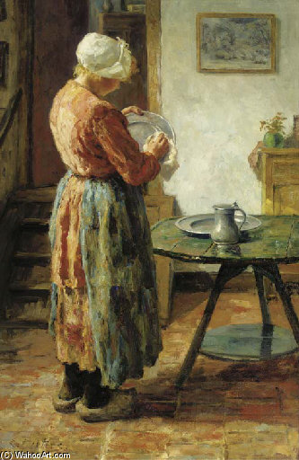 Buy Museum Art Reproductions Houseproud Caring For The Crockery by Evert Pieters (1856-1932, Netherlands) | ArtsDot.com