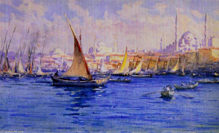 Order Artwork Replica A Viewof Bosphorus by Fausto Zonaro (1854-1929, Austria) | ArtsDot.com