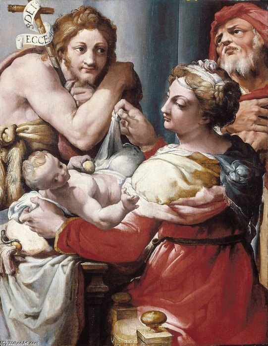Order Oil Painting Replica The Holy Family With St John The Baptist by Francesco Vanni (1563-1610, Italy) | ArtsDot.com