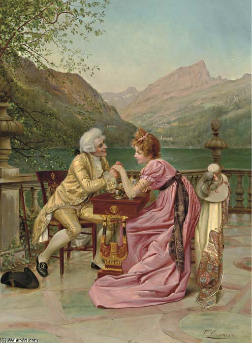 Buy Museum Art Reproductions The Proposal by François Brunery (1849-1926, Italy) | ArtsDot.com