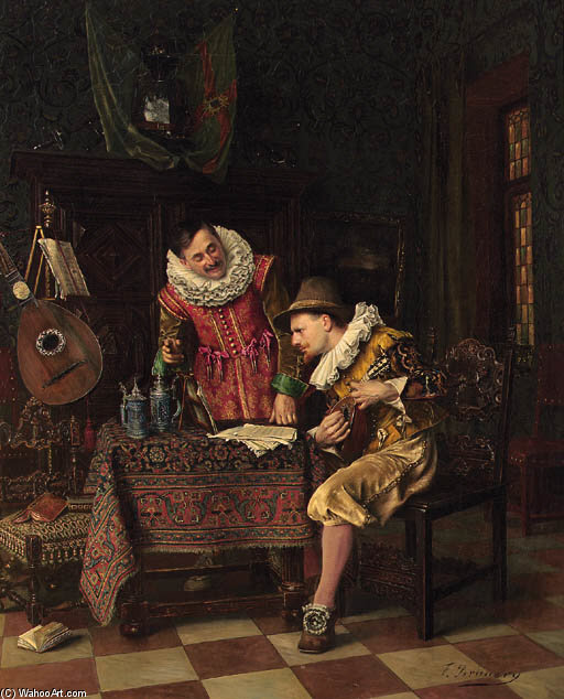 Order Oil Painting Replica Un Passage Difficile by François Brunery (1849-1926, Italy) | ArtsDot.com