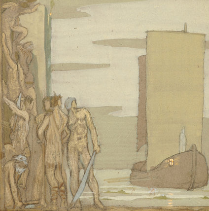 Order Paintings Reproductions The Landing Of St Patrick In Ireland by Frederick Cayley Robinson (1862-1927, United Kingdom) | ArtsDot.com