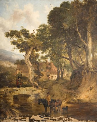 Buy Museum Art Reproductions The Watering Place by Frederick Richard Lee (1798-1879, United Kingdom) | ArtsDot.com