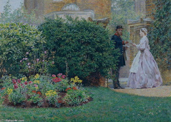 Order Oil Painting Replica My Front Garden - by Frederick Walker (1840-1875, United Kingdom) | ArtsDot.com