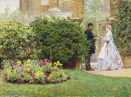 Order Oil Painting Replica My Front Garden by Frederick Walker (1840-1875, United Kingdom) | ArtsDot.com