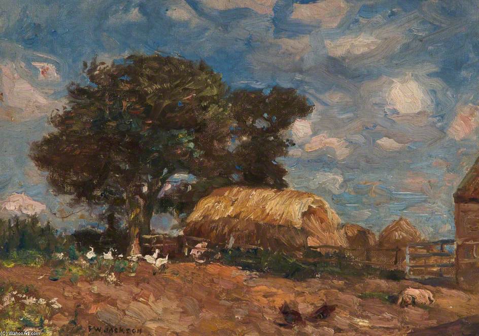 Order Paintings Reproductions Farm Scene by Frederick William Jackson (1843-1942, United States) | ArtsDot.com