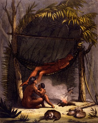 Order Oil Painting Replica Native American Family Under A Leaf Shelter by Gallo Gallina (1796-1874, Italy) | ArtsDot.com