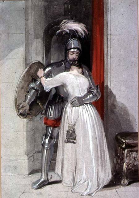 Order Oil Painting Replica Lady And Knight by George Cattermole (1800-1868, United Kingdom) | ArtsDot.com