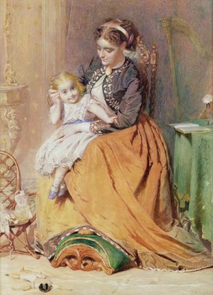 Buy Museum Art Reproductions A Girl Sitting On Her Mother`s by George Elgar Hicks (1824-1914, United Kingdom) | ArtsDot.com