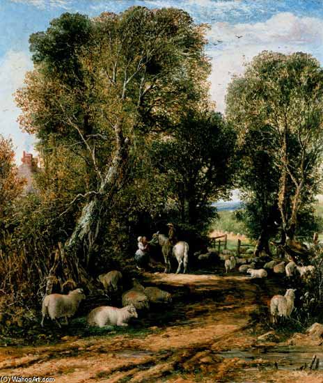 Order Oil Painting Replica Pastoral Scene With Shee by George Vicat Cole (1833-1893, United Kingdom) | ArtsDot.com