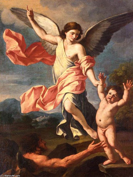 Buy Museum Art Reproductions An Angel And A Devil Fighting For The Soul Of A Child by Giacinto Gimignani (1606-1681, Italy) | ArtsDot.com