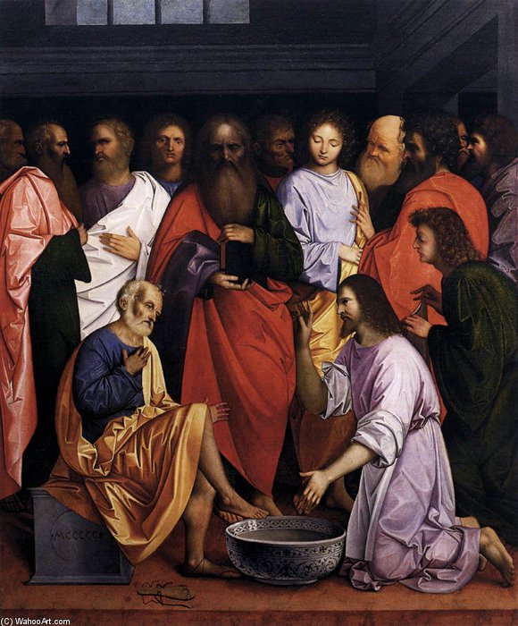 Order Paintings Reproductions Washing Of The Feet by Giovanni Agostino Da Lodi (1470-1519, Italy) | ArtsDot.com