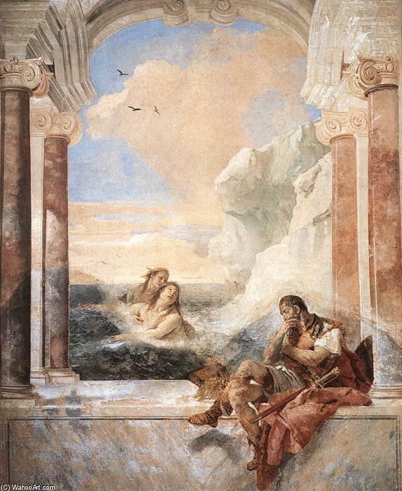 Order Oil Painting Replica Thetis Consoling Achilles by Giovanni Battista Fontana (1690-1752, Italy) | ArtsDot.com