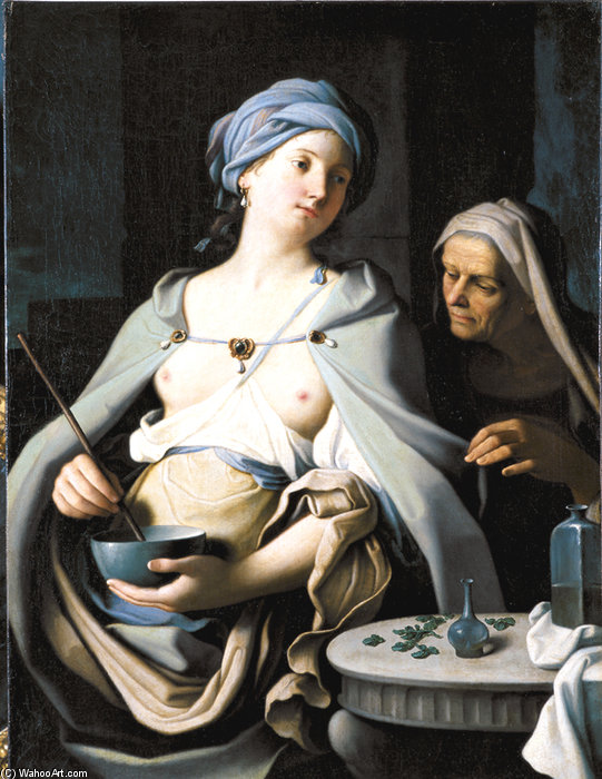 Order Paintings Reproductions La Maga Circe by Giovanni Domenico Cerrini (1609-1681, Italy) | ArtsDot.com