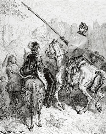 Order Artwork Replica Don Quixote, Sancho And The Princess Dorotea by Paul Gustave Doré | ArtsDot.com