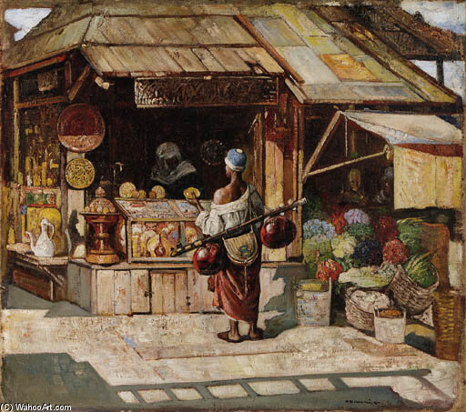 Order Artwork Replica An Arab Marketplace by Gyula Tornai (1861-1928, Hungary) | ArtsDot.com