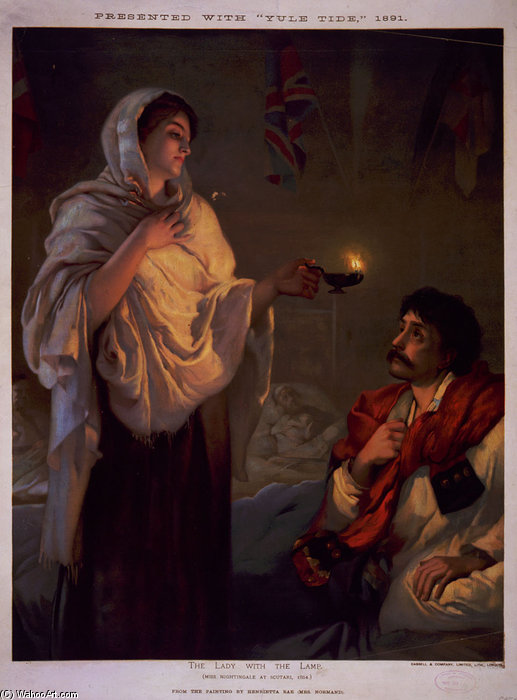 Order Oil Painting Replica The Lady With The Lamp by Henrietta Rae (1859-1928, United Kingdom) | ArtsDot.com