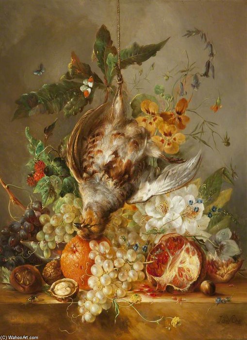 Buy Museum Art Reproductions Still Life With Dead Bird, Fruit And Flowers by Jan Van Os (1744-1808, Netherlands) | ArtsDot.com
