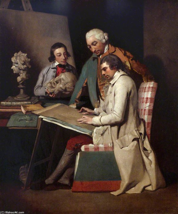 Buy Museum Art Reproductions The Artist With Joseph Wilton And A Student by John Hamilton Mortimer (1740-1779, United Kingdom) | ArtsDot.com