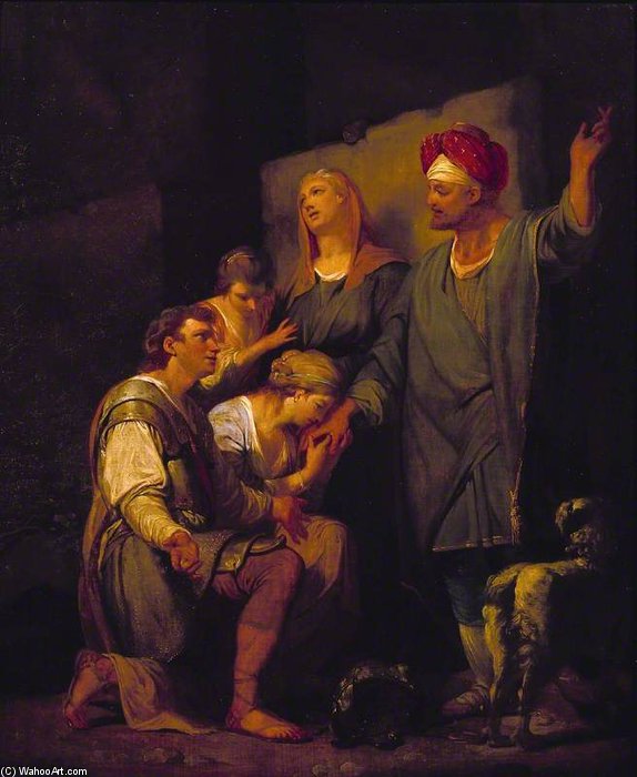Order Oil Painting Replica The Hero`s Father Blesses His Marriage by John Hamilton Mortimer (1740-1779, United Kingdom) | ArtsDot.com