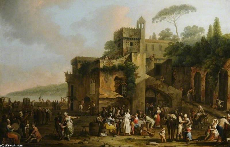 Order Paintings Reproductions View Of Naples, Italy - by Pietro Fabris (1740-1792, United Kingdom) | ArtsDot.com