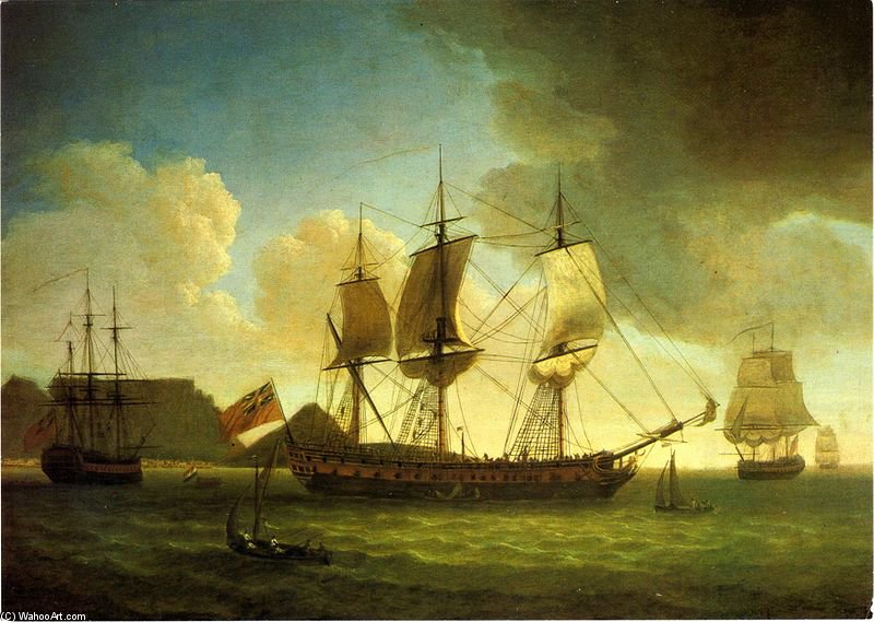 Order Oil Painting Replica English Ships In Table Bay by Robert Dodd (1748-1815, United Kingdom) | ArtsDot.com