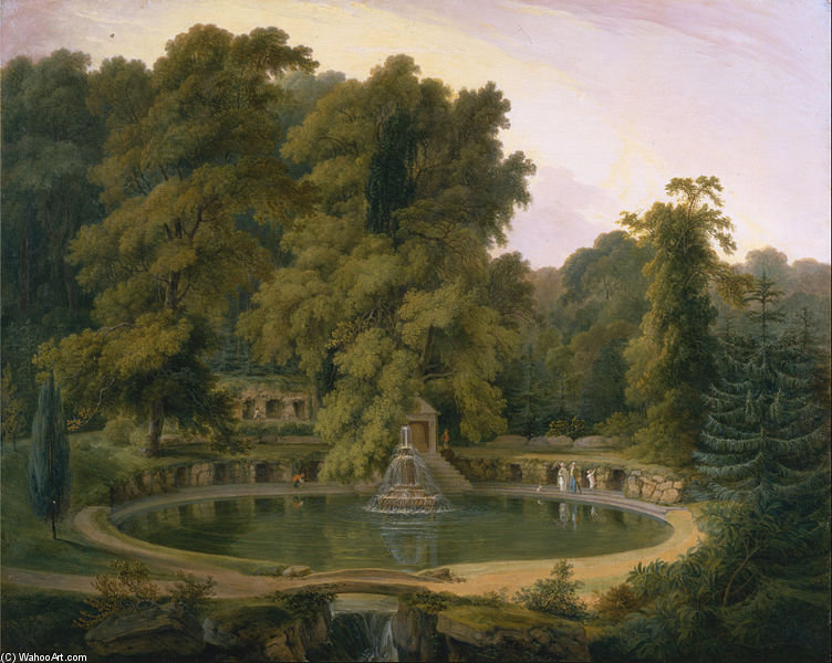 Order Artwork Replica Temple, Fountain And Cave In Sezincote Park by Thomas Daniell (1749-1840) | ArtsDot.com