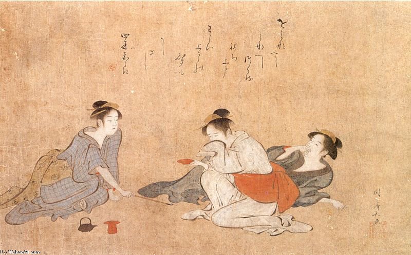 Order Art Reproductions Three Drunken Women by Torii Kiyonaga (1752-1815, Japan) | ArtsDot.com