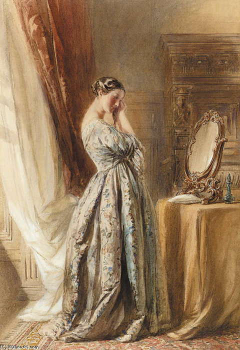 Order Artwork Replica A Lady At Her Toilette by William Henry Hunt (1827-1910, United Kingdom) | ArtsDot.com