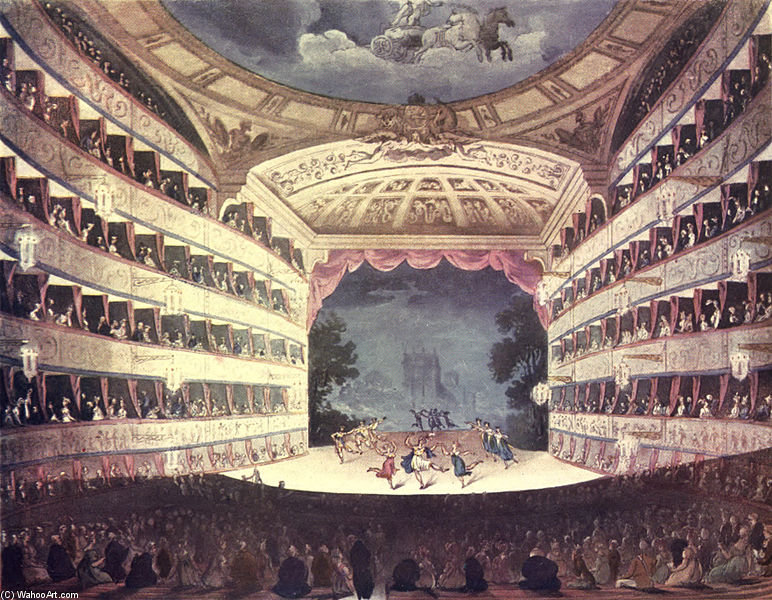 Order Oil Painting Replica Opera House by William Henry Pyne (1769-1843, United Kingdom) | ArtsDot.com