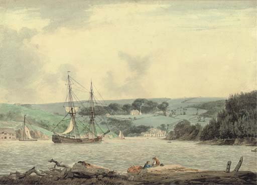Buy Museum Art Reproductions Belle Vue From The Passage At Cap Down, River Tamar, Cornwall by William Payne (1760-1830, United Kingdom) | ArtsDot.com