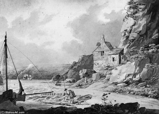 Buy Museum Art Reproductions View From Stonehouse Bridge, Plymouth by William Payne (1760-1830, United Kingdom) | ArtsDot.com