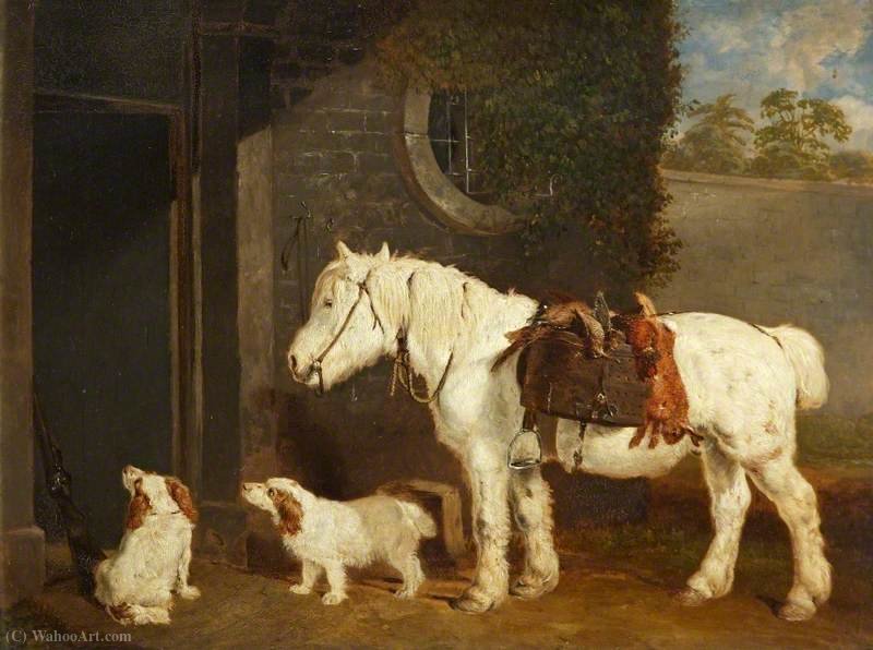 Order Art Reproductions `Scrub`, a Shooting Pony Aged 30, and Two Clumber Spaniels by Abraham Cooper (1787-1868, United Kingdom) | ArtsDot.com