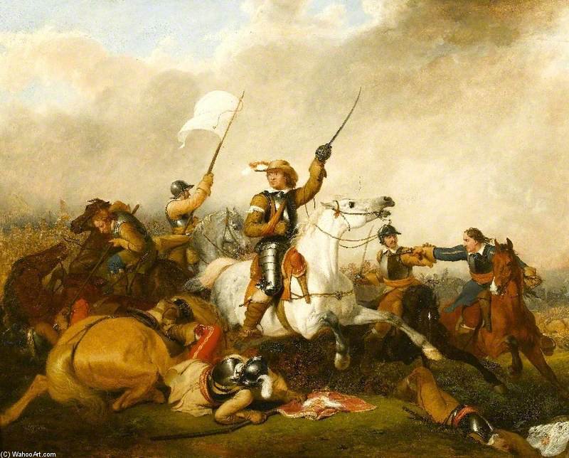 Buy Museum Art Reproductions Oliver Cromwell At Marston Moor by Abraham Cooper (1787-1868, United Kingdom) | ArtsDot.com